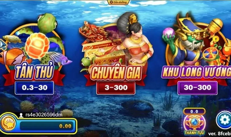 Các phòng chơi Bắn Cá Rồng HB88