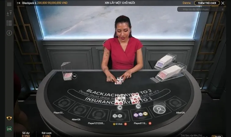 Giao diện chơi Blackjack Tại HB88