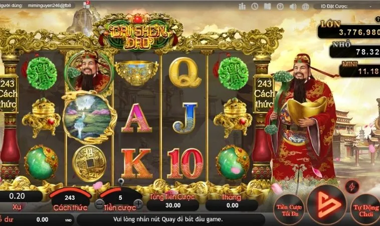 Giao diện chơi Nổ Hũ Thần Tài tại HB88